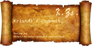 Kristóf Zsanett névjegykártya