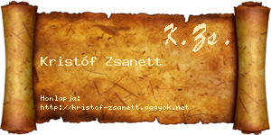 Kristóf Zsanett névjegykártya