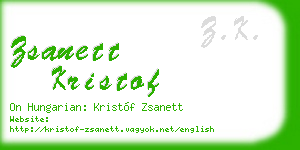 zsanett kristof business card