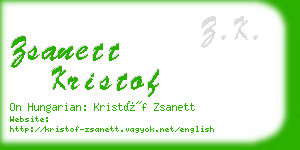 zsanett kristof business card